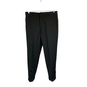 Ratner Black Dress Pants Trousers Mens 34W x 29L Polyester Wool Blend